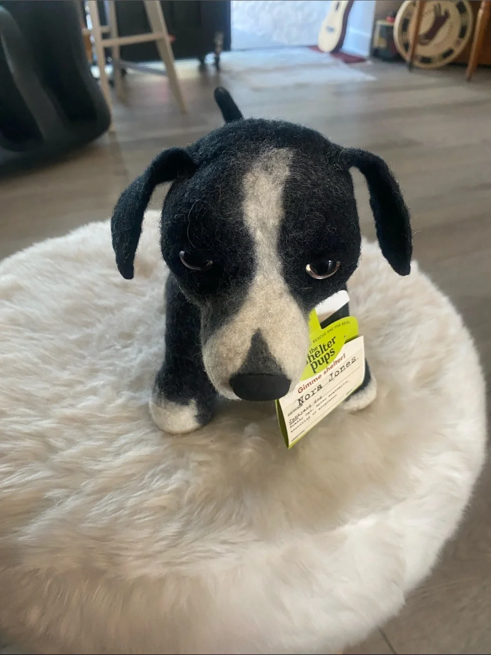 Handcrafted Black & White Felt Dog Toy - Collection